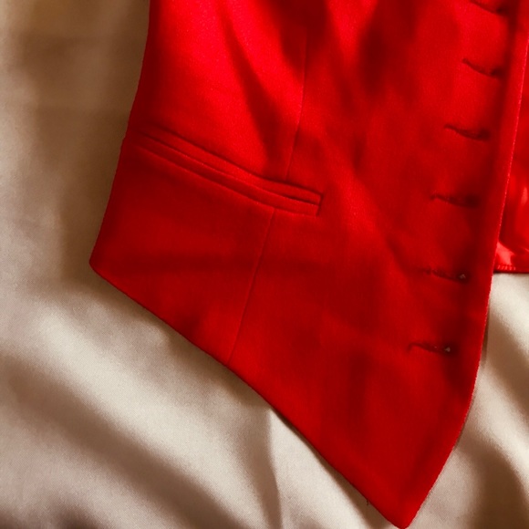 FLORINE WACHTER RED WOOL VEST GOLD BUTTONS SIZE 6 - Picture 3 of 8